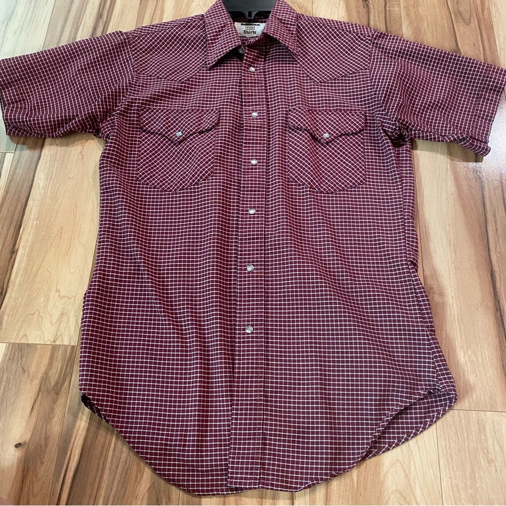 Ruddock Men's Red Check Pearl Snap Shirt -15